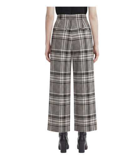 Cipher Plaid High-Waist Wide Trousers / 6020411