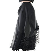 Noir Cascade Disc-Fringe Skirt / 6031405