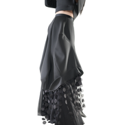 Noir Cascade Disc-Fringe Skirt / 6031405