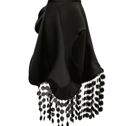 Noir Cascade Disc-Fringe Skirt / 6031405