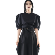 Bastion Puff-Shoulder Crop Top / 6040409