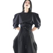 Bastion Puff-Shoulder Crop Top / 6040409
