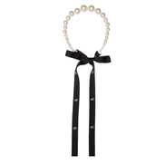 Lune Pearl Ribbon Waist Belt / 02301