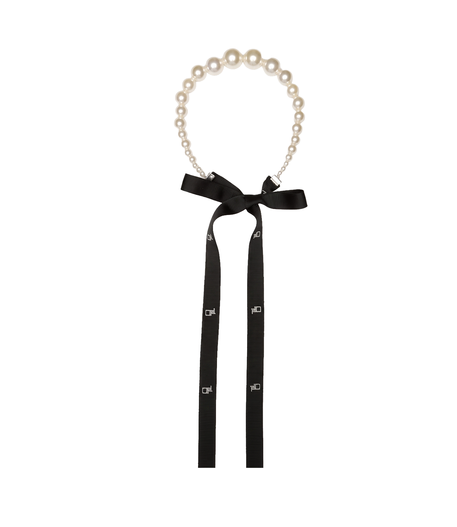 Lune Pearl Ribbon Waist Belt / 02301