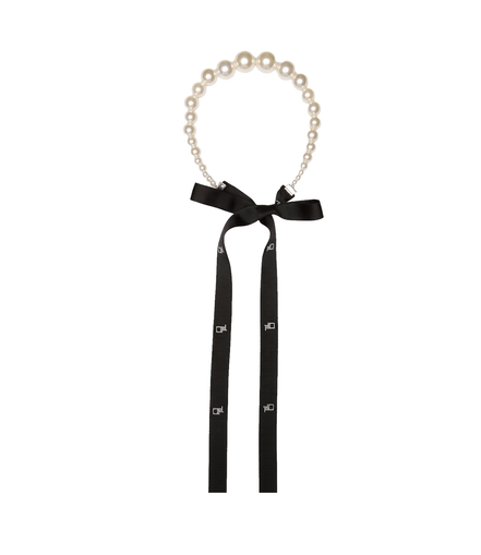 Lune Pearl Ribbon Waist Belt / 02301
