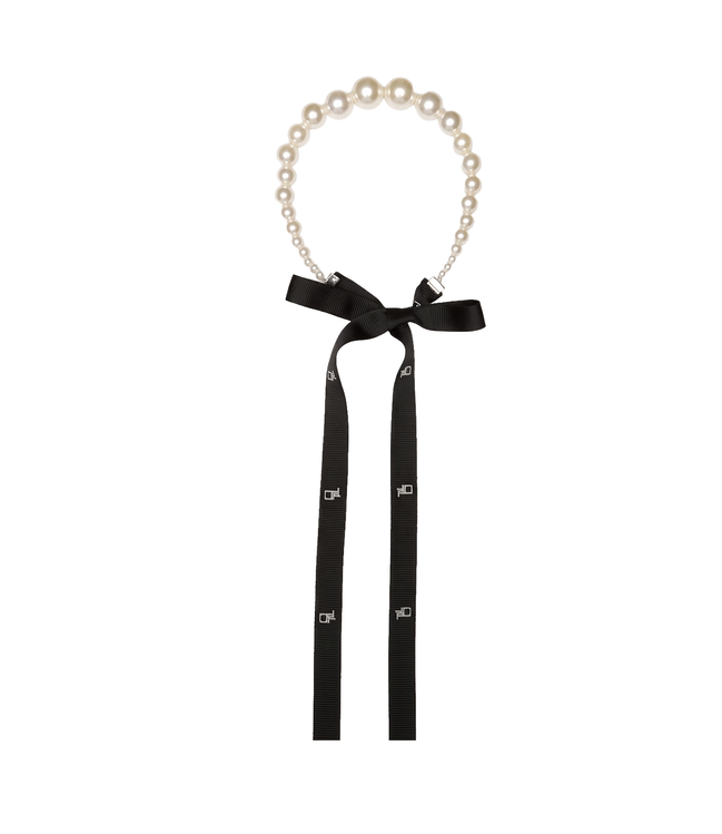 Lune Pearl Ribbon Waist Belt / 02301