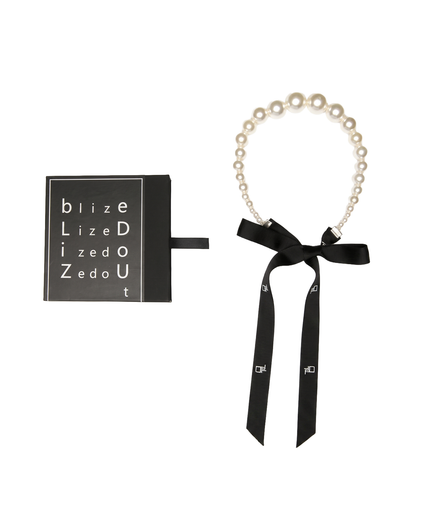 Lune Pearl Ribbon Waist Belt / 02301