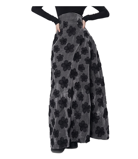 Shadow Bloom Maxi Skirt / 4082105